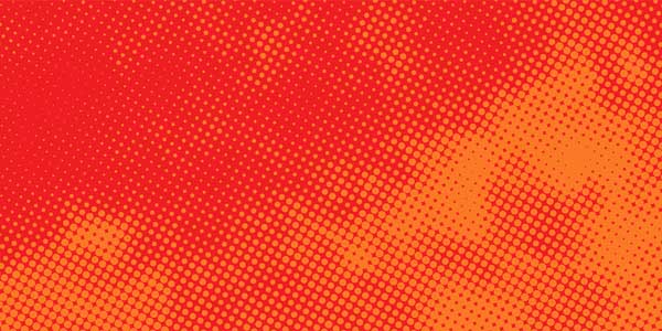 Vibrant orange and red halftone background, retro pop art dots p
